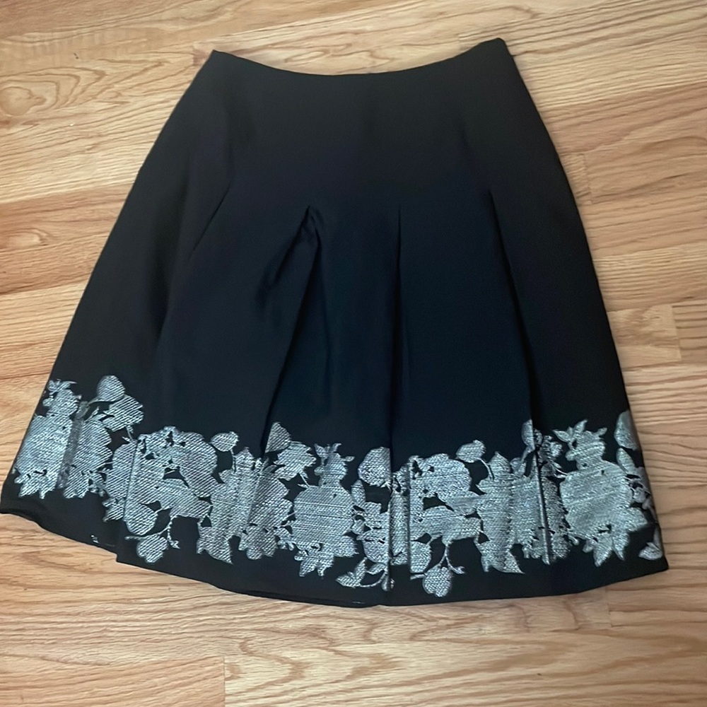 Black skirt with metallic silver detailing